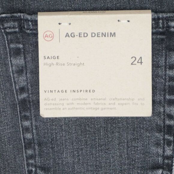New AG Adriano Goldschmied Saige High Rise Straight Jeans 10 Yrs Bonfire size 24 - Picture 10 of 15